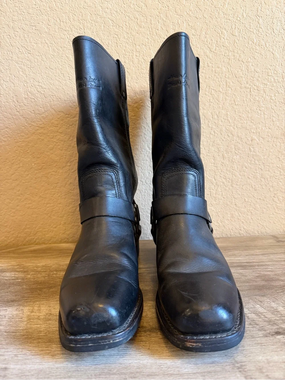 Harley Davidson Harness Square Toe Motorcycle Boots